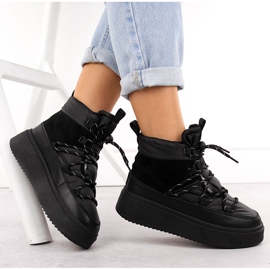 Botas de nieve para mujer con plataforma, negras Potocki 72302 negro 4