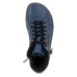 Olivier Zapatos de mujer minimalistas descalzos 1261 de piel de invierno, azul marino 8