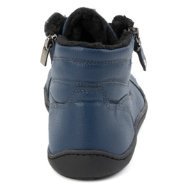 Olivier Zapatos de mujer minimalistas descalzos 1261 de piel de invierno, azul marino 9