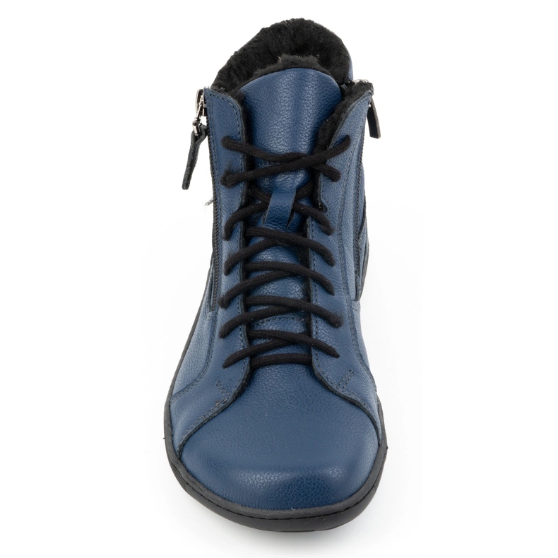Olivier Zapatos de mujer minimalistas descalzos 1261 de piel de invierno, azul marino 1