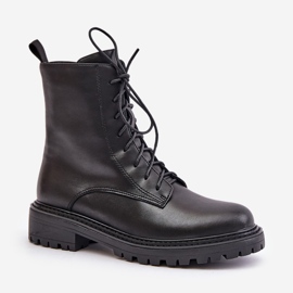 Botines de trabajo con aislamiento de cuero y cremallera, Elosie negro 4