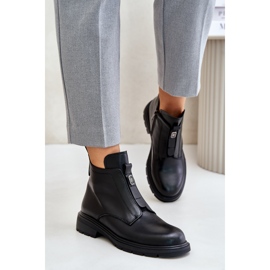 Botas planas de piel cálidas negras Komisa negro 7