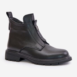 Botas planas de piel cálidas negras Komisa negro 5