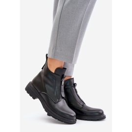 Botas planas de piel cálidas negras Komisa negro 1