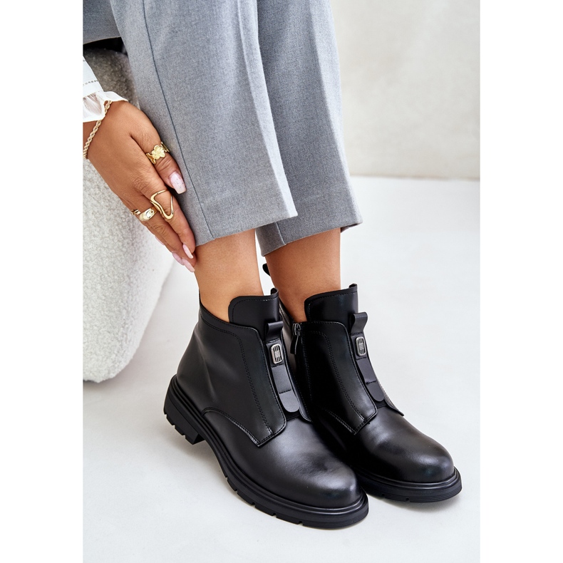 Botas planas de piel cálidas negras Komisa negro 2 Botas planas de piel cálidas negras Komisa negro 2