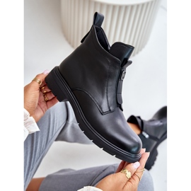Botas planas de piel cálidas negras Komisa negro 4