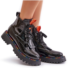 Botines negros de charol Anafra con cremallera 11