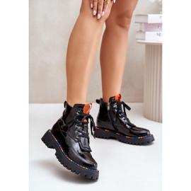 Botines negros de charol Anafra con cremallera 3