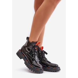 Botines negros de charol Anafra con cremallera 1