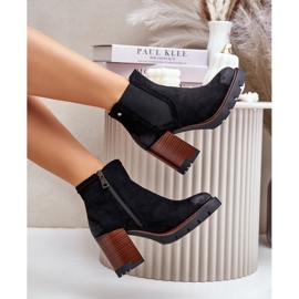 Botines de mujer aislantes fabricados en ante ecológico Vinceza 58356 Negro 7