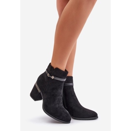 Botas De Mujer Aislante Con Tacón Alto Y Correa Decorativa Vinceza 16446 Negro 1