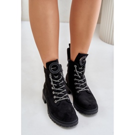 Botas de trabajador aisladas con cordones decorativos Vinceza 16465 Negro 6