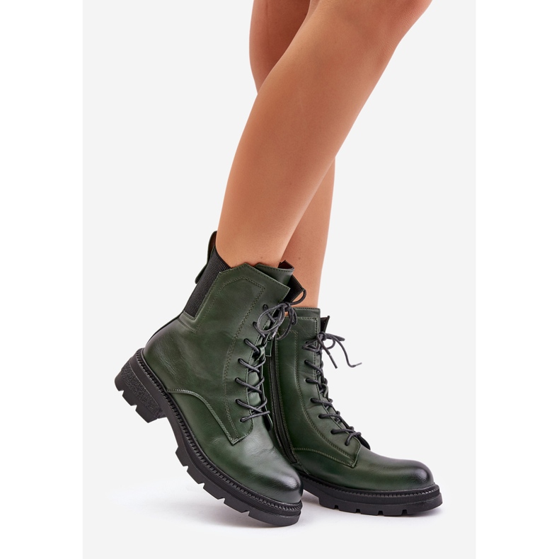 Jezzi Botas de trabajo aislantes con cremallera, verde Leairae 1