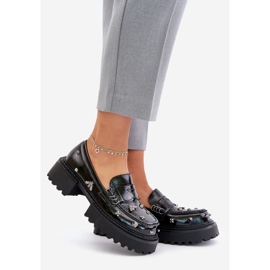 S.Barski Zapatos Mujer Charol Con Adornos D&amp;A MR880-103 Negro 1