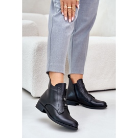 Botas De Mujer Aislantes Con Tacón Plano Fabricadas En Piel Ecológica S.Barski HY42-716 Negro 2