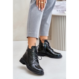 S.Barski Botas Mujer Piel Charol, Cálidas, Cremallera, D&amp;A LZ42-042, Verde Oscuro 5