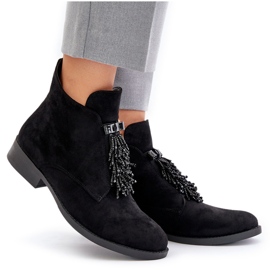 Botas Bajas Aislantes Con Adorno Cremallera S.Barski HY42-715 Negro 10