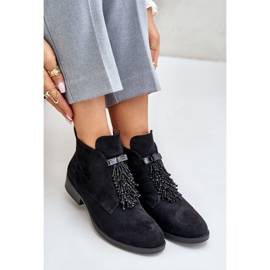 Botas Bajas Aislantes Con Adorno Cremallera S.Barski HY42-715 Negro 7