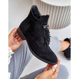 Botas Bajas Aislantes Con Adorno Cremallera S.Barski HY42-715 Negro 9