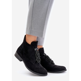 Botas Bajas Aislantes Con Adorno Cremallera S.Barski HY42-715 Negro 1