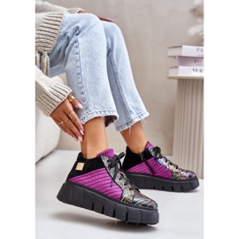 Deportivas de Piel con Plataforma Maciejka 06767-15 Fucsia negro 6