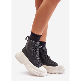 Zapatillas de deporte de cuero con aislamiento en una plataforma enorme Big Star OO274A599 Negro 1