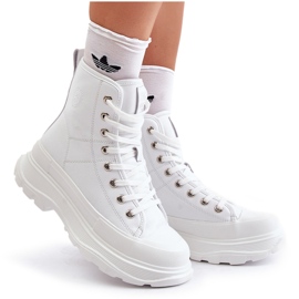 Zapatillas de deporte de cuero con aislamiento en una plataforma enorme Big Star OO274A598 Blanco 9