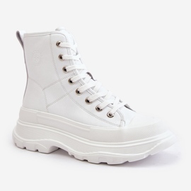 Zapatillas de deporte de cuero con aislamiento en una plataforma enorme Big Star OO274A598 Blanco 4