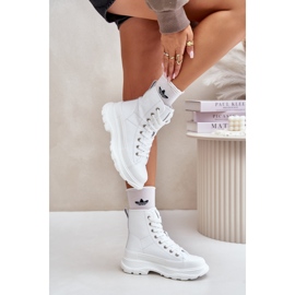 Zapatillas de deporte de cuero con aislamiento en una plataforma enorme Big Star OO274A598 Blanco 5