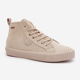 Zapatillas de mujer de pana con aislamiento Big Star OO274771 Hi-Poly System Beige 4