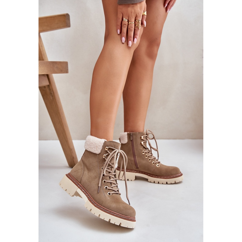 Botas Aislantes De Mujer Con Cremallera Caqui Ferelia beige 2 Botas Aislantes De Mujer Con Cremallera Caqui Ferelia beige 2