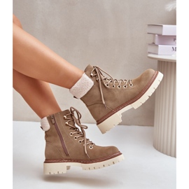 Botas Aislantes De Mujer Con Cremallera Caqui Ferelia beige 8