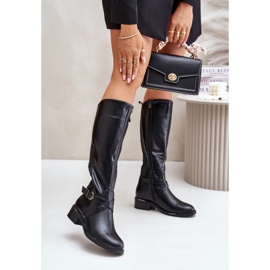Botas aislantes por encima de la rodilla con hebilla y cremallera, Negro Seavella 2