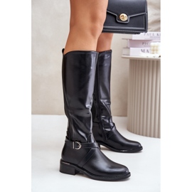 Botas aislantes por encima de la rodilla con hebilla y cremallera, Negro Seavella 5