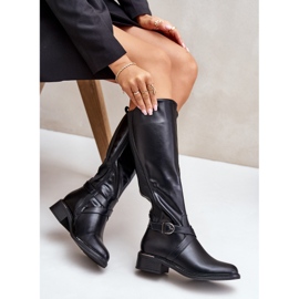 Botas aislantes por encima de la rodilla con hebilla y cremallera, Negro Seavella 6