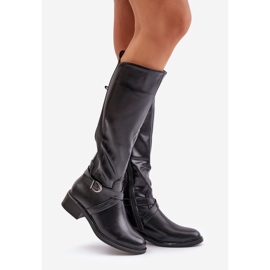 Botas aislantes por encima de la rodilla con hebilla y cremallera, Negro Seavella 1