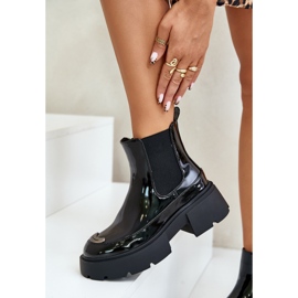 Botines aislantes de charol con cremallera, Negro Jesschris 6
