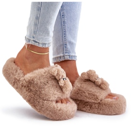 Pantuflas De Mujer Beige Con Osito De Peluche Rumania 10