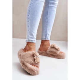 Pantuflas De Mujer Beige Con Osito De Peluche Rumania 2