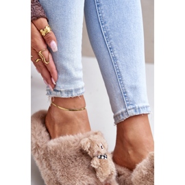 Pantuflas De Mujer Beige Con Osito De Peluche Rumania 7