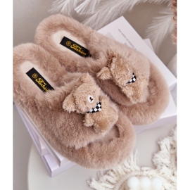 Pantuflas De Mujer Beige Con Osito De Peluche Rumania 9
