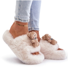 Pantuflas De Mujer Beige Con Osito De Peluche Rumania 7