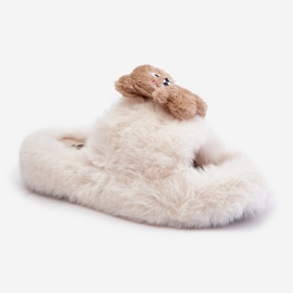 Pantuflas De Mujer Beige Con Osito De Peluche Rumania 4