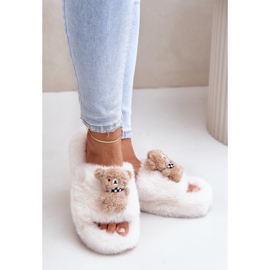 Pantuflas De Mujer Beige Con Osito De Peluche Rumania 3