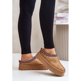 Botas De Nieve Bajas De Mujer Con Bordado En La Plataforma Narirya Camel marrón 3