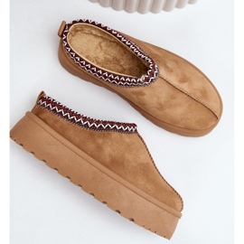 Botas De Nieve Bajas De Mujer Con Bordado En La Plataforma Narirya Camel marrón 6