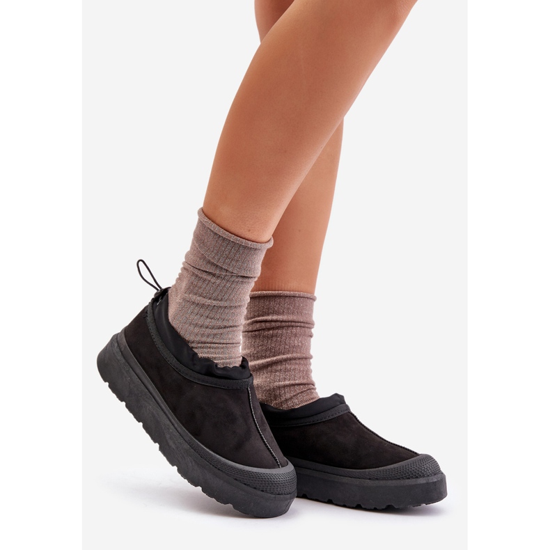 Botas de nieve con plataforma para mujer con parte superior baja Black Izamine negro 1