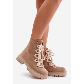 Botas aislantes de ante ecológico con cremallera, Beige Caellita 1
