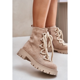 Botas aislantes de ante ecológico con cremallera, beige claro Caellita 9