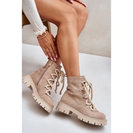 Botas aislantes de ante ecológico con cremallera, beige claro Caellita 14